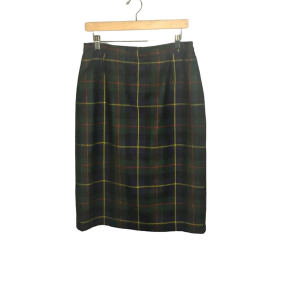 O'neil of Dublin Plaid Irish Wool Midi Skirt Size 14 - Picture 1 of 8